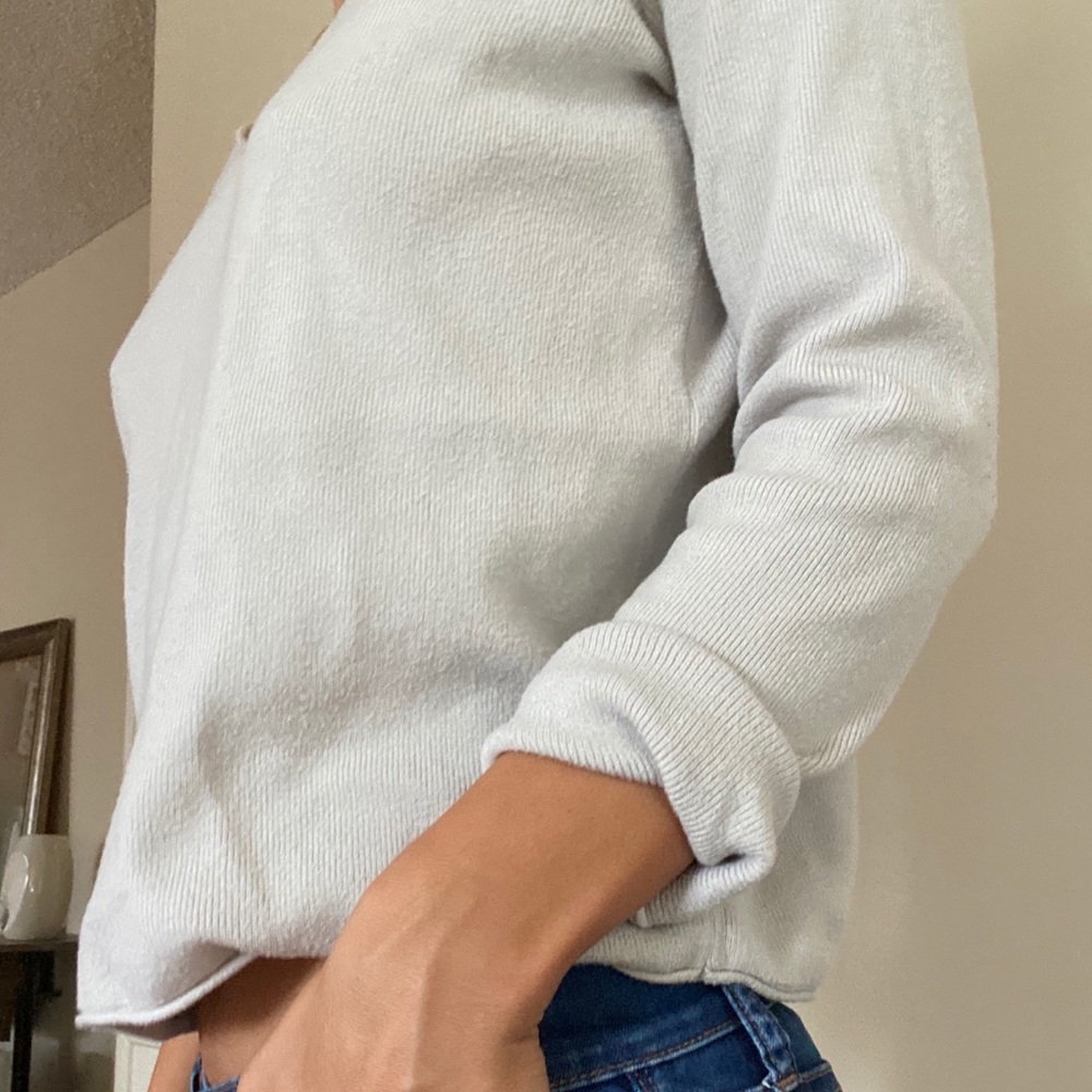 light gray/powder blue almost white sweater